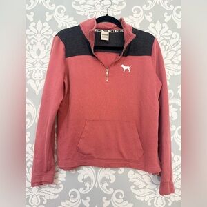 4/$25 • Victorias Secret PINK Two Tone Quarter Zip Pullover